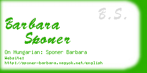 barbara sponer business card